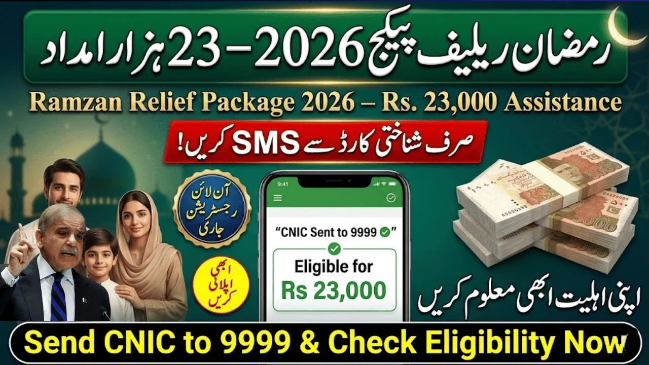 Ramzan Relief Package 2026 – How to Apply for Rs. 23,000 via SMS Using CNIC